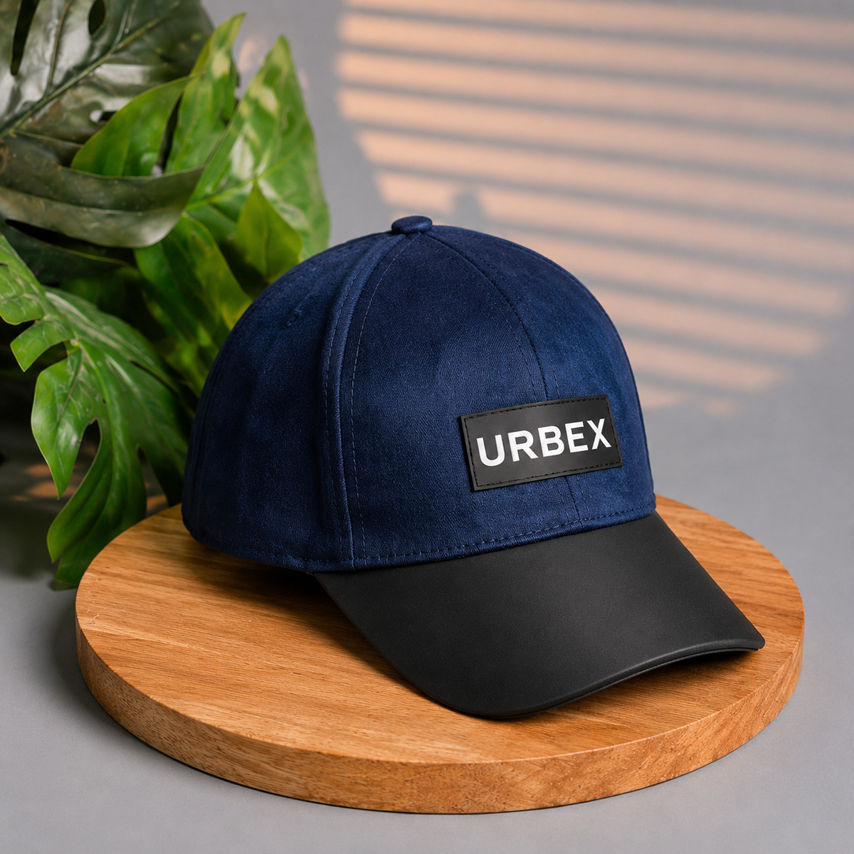 URBEX Premium Navy Blue Suede Cap | Adjustable Unisex Baseball Cap